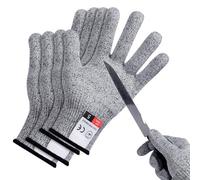 Flintronic 2 Pairs Cut Resistant Protection Gloves, S and L for Adults - Level 5 Food Grade Work Protection, Wood Whittling, Knife Safety EN 388 Certified