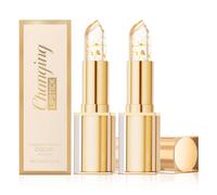Flintronic 2 PCS Colour Changing Lipstick, PH Adjusting Lipstick, Clear to Pink with Gold Foil, Long Lasting Moisturizing, Deep Nourishment for Mature Women