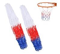 Flintronic 2 x Multicoloured Basketball Nets, Heavy Duty Outdoor, 12 Loops, Professional Basketball Net for Indoor and Outdoor, 3.5 mm