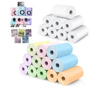 Flintronic 20 Rolls Colorful Thermal Paper for Kids Instant Print Camera, 57x25mm Photo Paper Refill, Zero Ink Printing, BPA Free, Compatible with Most Children's Mini Thermal Printers