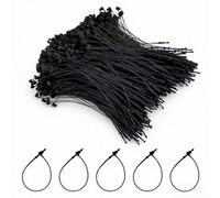 Flintronic 2000PCS Plastic Fastener, Disposable Plastic String for Hang Tags, Self Locking Security tag Ties, Transparent Price Tags for Clothes, Products, Brand Tag, Price Attaching Labels (Black)