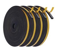 Flintronic 20M Draught Excluder, 10mm(W) x6mm(T) Weather Stripping High Density Foam Seal Tape, Self Adhesive Foam Tape Door Window Seal Strip, Anti-Collision Shockproof Furniture Protective