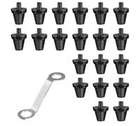 flintronic 20PCS Football Boots Studs Replacement,Dark Grey Anti-Slip Rugby Stud with a Football Studs Spanner,3 Sizes Aluminum Studs for Adults Children Soccer Rugby Shoes Various Outdoor Activities