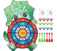 Flintronic 21Pcs Triceratops Dart Board Set, Dart Board Kids Toys for 3-9 Year Old Boys Girls, Triceratops Toys for kids with 12 Sticky Balls 6 Darts, Age 3-12 Indoor Outdoor Party Games Toys Gifts