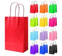 Flintronic 24 Pcs Paper Party Bags,Gift and Sweet with Handles,Colourful Paper Gift for Kids Party, Celebrations, Baby Shower, Birthday, Halloween, Christma（13 * 8 * 21cm）