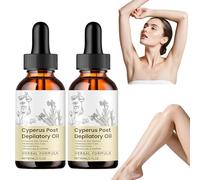 Flintronic 2PCS Cyperus Rotundus Oil, Natural Organic Cyperus Rotundus Oil, Moisturizing & Nourishing, Lightly Scented Pure Cyperu Oils for Hair Growth Inhibitor(120ML)