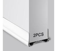 flintronic 2PCS Door Draft Excluder Strip, 5 * 100CM PVC Rubber Door Bottom Seal Strip, Self-Adhesive Soundproof, Dustproof and Anti-Collision Windproof Cover Suitable for 3.5-5CM Thick Doors, White