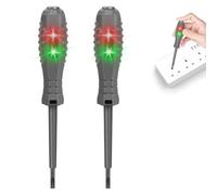 Flintronic 2PCS Electrical Circuit Tester Pens, 2-in-1 High Torque Voltage Tester Screwdrivers with Strong Magnetic, Portable Screwdriver Electricity Detector Set (2 Flathead)