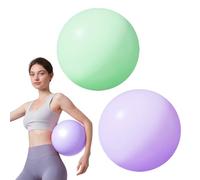 flintronic 2Pcs Mini Pilates Ball, 25cm / 9.4 Inch, Small Anti Burst Exercise Ball for Yoga, Pilates, Balance, Physical Therapy, Stretching and Core Fitness, Purple+Green