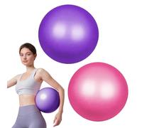 flintronic 2PCS Mini Pilates Ball, 25cm / 9.4 Inch, Small Anti Burst Exercise Ball for Yoga, Pilates, Balance, Physical Therapy, Stretching and Core Fitness, Purple+Pink