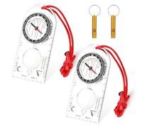 Flintronic 2PCS Navigation Compass, Hiking Compass with Luminous Function, Waterproof Pocket Compass for Expedition Map Reading, Navigation, Orienteering and Survival