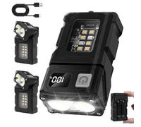 flintronic 2PCS Small Torch, USB C Rechargeable Mini EDC Torch, COB Work Light with Magnetic Base and Buckle Clip, Super Bright Flashlight for Outdoors Camping, Hiking, Emergency, Workshop, Repair