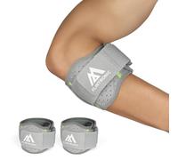 flintronic 2PCS Tennis Elbow Support Strap, Golfers Elbow Support for Men & Women, Adjustable Elbows Brace with Shock-absorbing Spacer, for Tennis & Golfer's Elbows Pain Relief (Light Gray)