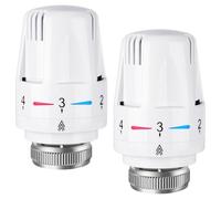 Flintronic 2PCS Thermostatic Radiator Valve Head, M30 x 1.5 TRV Radiator Thermostat Valve Replacement Head, Automatical Temperature Control Heating System, Universal for Home Office, White