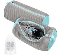 Flintronic 2PCS Trainer Washing Machine Bag, Reusable Shoe Laundry Bag with Zipper, 360° Protection Shoe Cleaning Bag for Sneakers, Trainers, Delicates, Running Shoes (Grey)