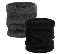 Flintronic 2PCS Winter Neck Warmer, Windproof Thermal Knitted Snood, Unisex Thick Knitted Circle Scarf for Cycling Running Skiing