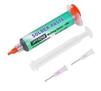 Flintronic 30g Sn42/Bi58 Lead Free Solder Paste, 138°C Low Temperature Flux Paste, Syringe Solder Paste with 2 Needles and 1 Pusher, Flux Soldering Paste for BGA, IC, PCB, CPU, LED, SMT
