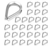 Flintronic 30PCS M4 Wire Rope Thimbles, 304 Stainless Steel Wires Rope Thimble, 4mm Wire Rope Rigging Material, Fence wire Connector Rigging for Awning Fixed Clothesline Tensioner