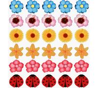 Flintronic 30PCS Window Fly Traps, Sunflower Style Window Fly Stickers, Fly Trap Killer Stickers, Floral Pattern Design Sticky Fly Catcher for Indoor Houseflies Fly Gnat