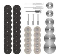 Flintronic 36PCS Diamond Cutting Discs with 5 SC Mandrels and 2 Screwdrivers for Dremel Rotary Tool, Mini Resin HSS Metal Cutting Tools, Saw Blades for Wood, Plastic, Fiberglass, Copper, Aluminum