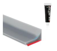 Flintronic 39Inch/1M Wet Room Floor Barrier, Shower Seal Strip with 20G Glue, Threshold Water Barrier, Silicone Shower Door Threshold Water Dam, Tray Sealing Strip for Kitchen, Bathroom