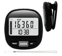 Flintronic 3D Walking Pedometer with Clock, Portable Sports Pedometer with Clip Lanyard, Track Steps in Real Time, Pedometer for Older Kids/Fitness Men/Women/Elders