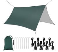 Flintronic 3M*3M Tent Tarp Waterproof *1, Hammock Rain Fly Tent Tarp, Lightweight Waterproof Camping Shelter, Portable Windproof Snowproof Tarpaulin, for Sunshade Camping Outdoor, ArmyGreen