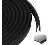 Flintronic 3M Rubber Edge Trim, 14mm x 9mm U Channel Edge Protector, Self-Adhesive Flexible Edge Guard, Rubber-Edging Trim for Sheet Metal, Car Doors, Table Corners (Black)