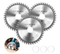 Flintronic 3PCS Circular Saw Blade, 115mm x 40 Teeth x 22.2mm Bore TCT Circular Wood Saw Blade, Fine Finish Wood Cutting saw Blades, Thin Kerf Woodworking Saws blade for Plywood, Alloy Steel