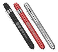 Flintronic 3PCS Diagnostic Medical Penlight, Mini Reusable LED Pen Torch with Pupil Gauge and Clip, First Aid Pupil Gauge Doctors Nurses Medical Pen Light Medical Equipment (Batteries not Included)