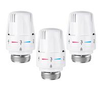 Flintronic 3PCS Thermostatic Radiator Valve Head, M30 x 1.5 TRV Radiator Thermostat Valve Replacement Head, Automatical Temperature Control Heating System, Universal for Home Office, White