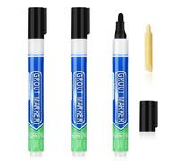 Flintronic 3PCS Tile Paint Marker with Replacement Nib, Tiles Grout pen Wall Repair Pens, Tile grout Reviver pens for Bathrooms Kitchen Floor tile, Wall Lines (Black)
