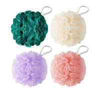 flintronic 4 Pack Loofah Shower Puff, 50g Bath Sponge, Soft Shower Pouf, Bath Loofah Men & Women, for Cleaning Body & Exfoliating Scrubber