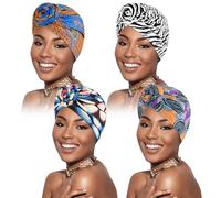 flintronic 4 Pack Women's Turban, Cancer Chemo Beanies Cap, Hair Loss Hat Breathable