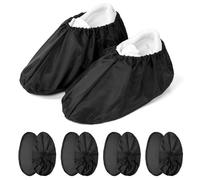 flintronic 4 Pairs Reusable Shoe Covers, Waterproof Non-Slip ShoeCovers, Thickened Boot Covers for Keeping Floors Carpets Footwear and Rooms Clean
