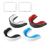 Flintronic 4 Pcs Adult Sports Mouthguard Gum Shield with Case, for Rugby Boxing Martial Arts Hockey MMA Karate Taekwondo and Other Contact Sports