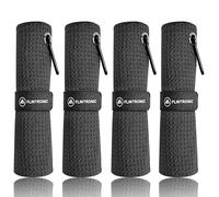 flintronic 4 PCS Golf Towel, Absorbent Microfiber Fabric, Portable Multifunction Golf Towels with Carabiner Clip for Golf Bags Fitness Sport Outdoor Yoga