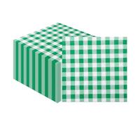 Flintronic 40 PCS Green Checkered Paper Serviettes Napkins, 33x33cm Soft Green Gingham Paper Napkins, Gingham Luncheon Napkins, Party Serviettes Tissue for Birthdays, Wedding, Picnics, Tea Parties