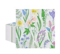 Flintronic 40 PCS Soft Paper Floral Napkins, 2ply 33cm, Colorful Flower Patterned Serviettes Tissue, Spring Wildflower Floral Napkins for Tea Parties Birthday Weddings Baby Shower Party Decorations