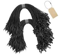 Flintronic 400PCS Nylon String for Hang Tags, Disposable Cotton Hang Tag with Snap Lock, Self Locking Security tag Fastener Ties for Clothes, Products, Brand Tag, Price Attaching Labels (Black)