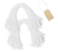 Flintronic 400PCS Nylon String for Hang Tags, Disposable Cotton Hang Tag with Snap Lock, Self Locking Security tag Fastener Ties for Clothes, Products, Brand Tag, Price Attaching Labels (White)