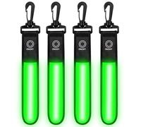 flintronic 4Packs LED Flash Strip, Light Bar Reflector Pendant, Adult Child Safety LED Light, 3 Modes, Suitable for Hiking, Jogging, Cycling, Hiking and More-4*Green