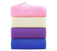 flintronic 4PCS African Net Sponge, 65 * 20 CM Exfoliating Net, for Bathing & Deep Body Exfoliating, Stretchable Bath Sponge for Back Scrubber, Joint, Foot