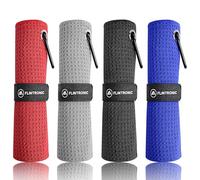 flintronic 4PCS Golf Towel, Clean Golf Balls, Personalised Golf Ball Towel, 40x40 cm, Black+Gray+Blue+Red