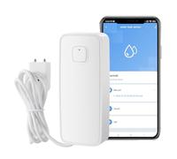 Flintronic 4pcs Wi-Fi Water Leak Detector, Smart Water Leak Sensor, 80dB Water Alarm with 1m Sensing Cable, Remote App Monitoring, AAA Battery Powered, for Kitchen, Basement, Bathroom (Support 2.4G)