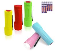 flintronic 5 Pack LED Small Torch, Mini Pocket Flashlight with 9 LEDs, Portable Torches with Lanyard, Super Bright, for Camping Hiking Outdoor Gifts, Batteries Included