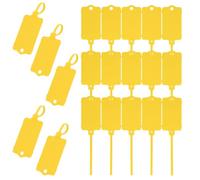 Flintronic 50PCS Security Tags, Blank Waterproof Plastic Security Seals, Writeable Self Locking Security Tag Ties, Reusable Shipping Tags for Key Storage, Luggage, Clothes, Shelf-tag (Yellow)