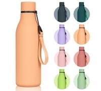 flintronic 550ml Water Bottles with Strap,Double Wall Vacuum Insulated Water Bottles Keeps Drinks Cold 24 Hrs/Hot 12 Hrs|Leak Proof|BPA Free,Stainless Steel Water Bottles for Gym,Hiking-Barbie Pink