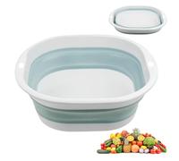 flintronic 5L Collapsible Washing Up Bowl, Folding Hand Wash Basin, Portable Silicone Laundry Tub, Space Saving Multipurpose Outdoor Travel Basin for Kitchen Travel Camping Hiking Motorhome,Blue