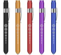 Flintronic 5PCS Diagnostic Medical Penlight, Mini Reusable LED Pen Torch with Pupil Gauge and Clip, First Aid Pupil Gauge Doctors Nurses Medical Pen Light Medical Equipment (Batteries not Included)